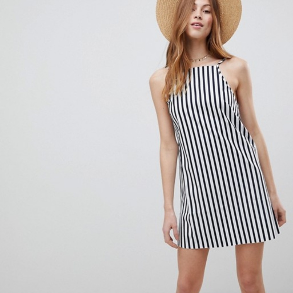 NWT Asos Scoop Back Stripe Dress